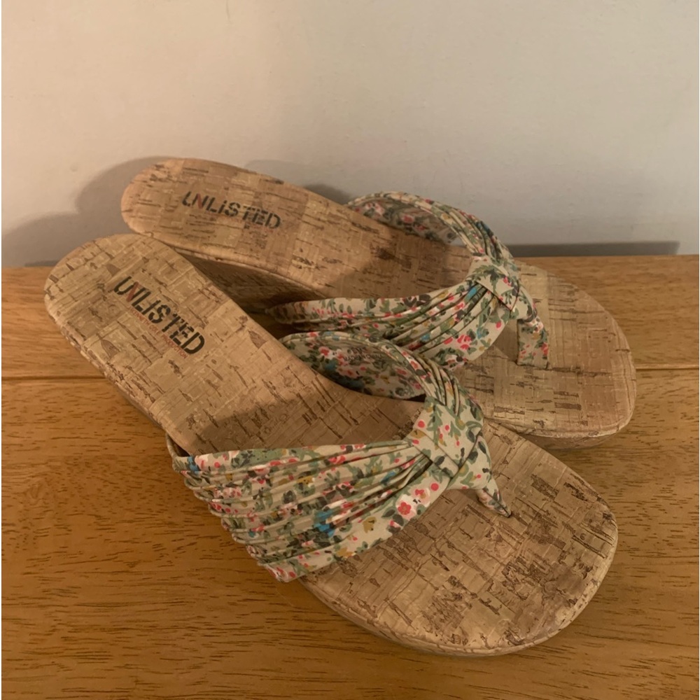 Unlisted Kenneth Cole Production Wedge Cork Sandals Size 6M